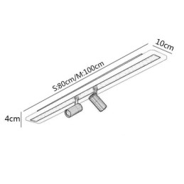 Luminária de teto acrílica de montagem embutida linear Spotlight