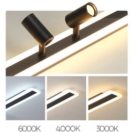 Luminária de teto acrílica de montagem embutida linear Spotlight