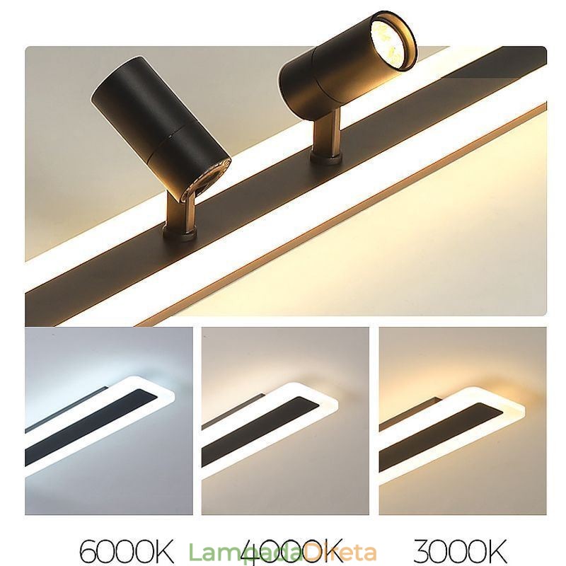 Luminária de teto acrílica de montagem embutida linear Spotlight