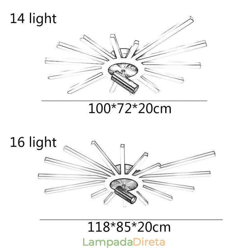 Spot de lâmpada linear irregular de acrílico de montagem embutida