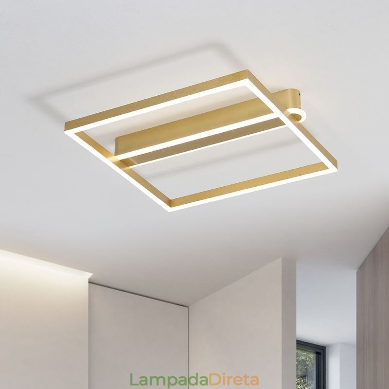 Luminária de teto quadrada acrílica embutida