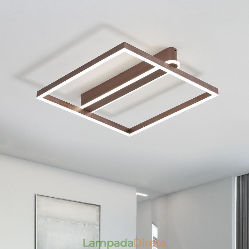 Luminária de teto quadrada acrílica embutida
