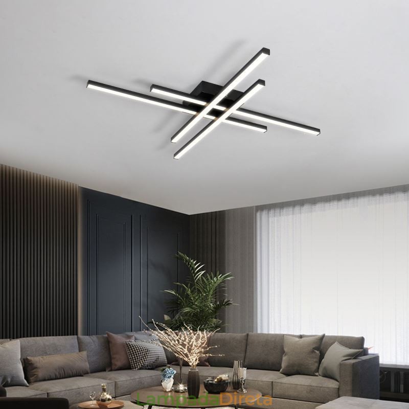 Luminária de teto embutida linear simples iluminação acrílica