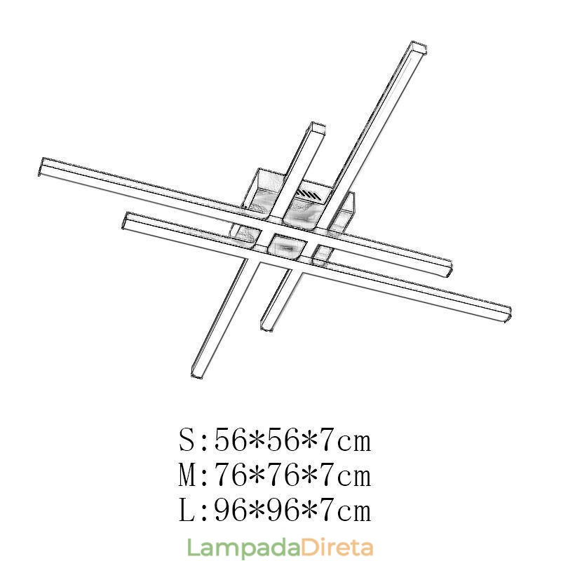Luminária de teto embutida linear simples iluminação acrílica