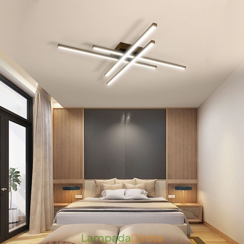 Luminária de teto embutida linear simples iluminação acrílica
