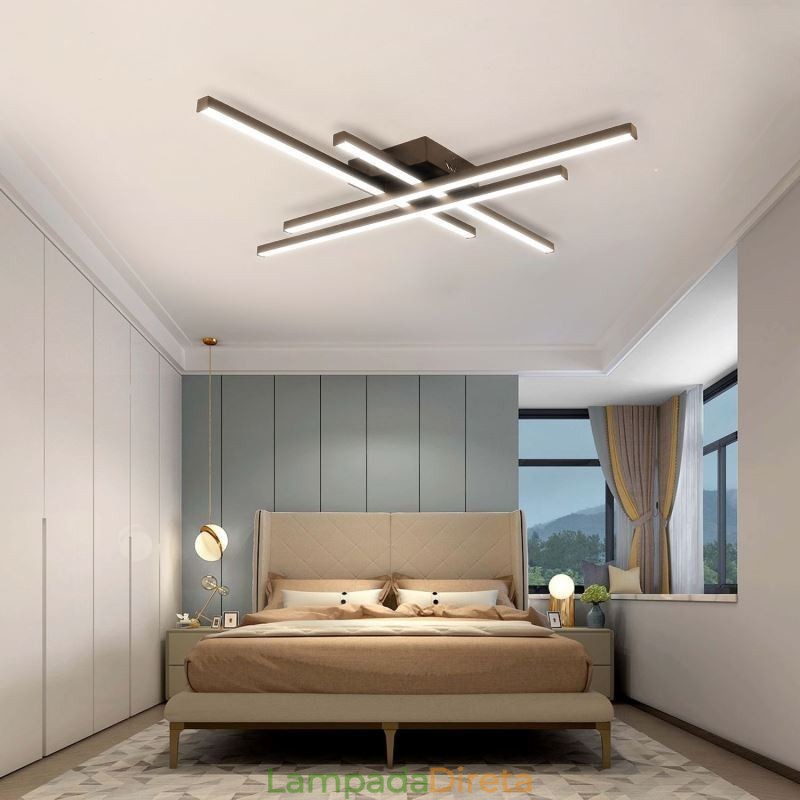 Luminária de teto embutida linear simples iluminação acrílica