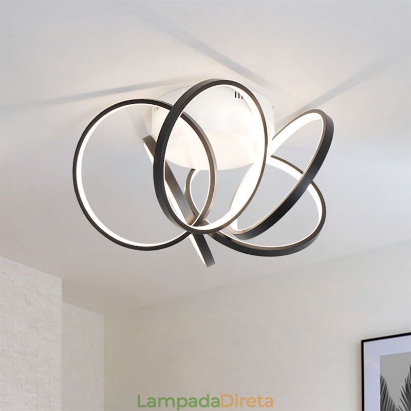 Luminária de teto embutida em anel de halo acrílico