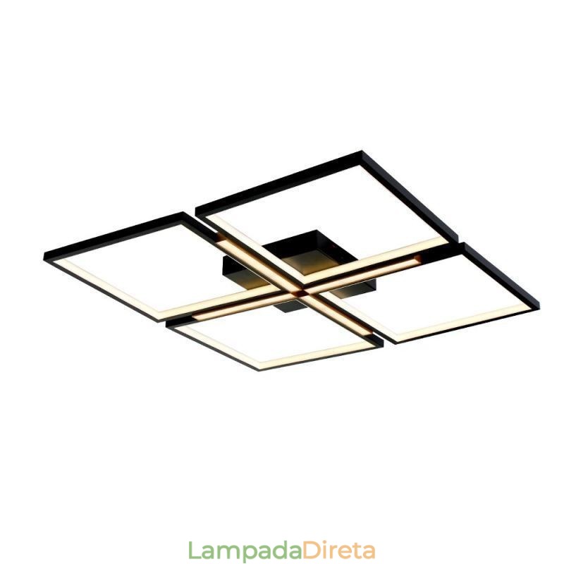 Luminária de teto quadrada embutida, luz decorativa acrílica