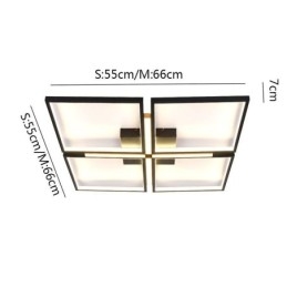Luminária de teto quadrada embutida, luz decorativa acrílica