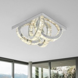 Luminária de teto de cristal semi-anel embutida