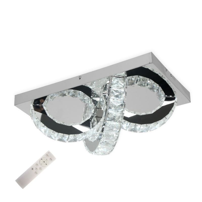 Luminária de teto de cristal semi-anel embutida