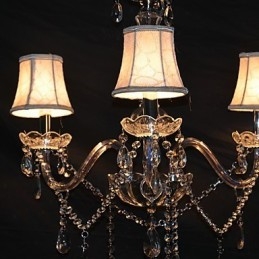 Lustre moderno esplêndido de 3 luzes com braço de cristal
