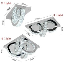 Luminária de teto de cristal semi-anel embutida