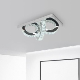 Luminária de teto de cristal semi-anel embutida
