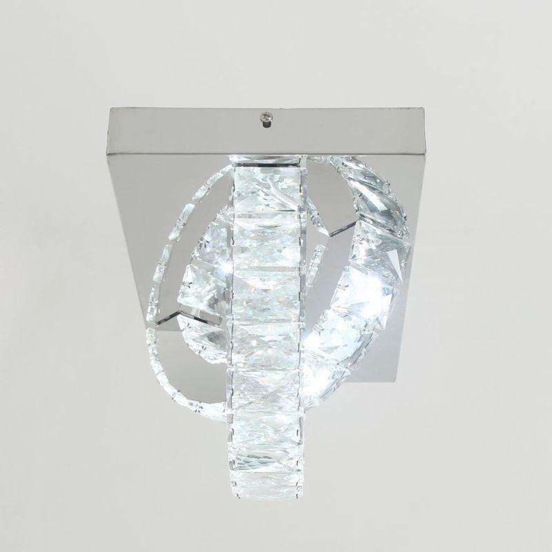 Luminária de teto de cristal semi-anel embutida