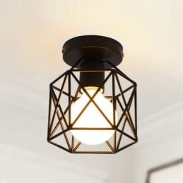 Luminária de teto embutida em gaiola de metal