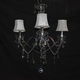 Lustre moderno esplêndido de 3 luzes com braço de cristal