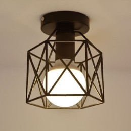 Luminária de teto embutida em gaiola de metal