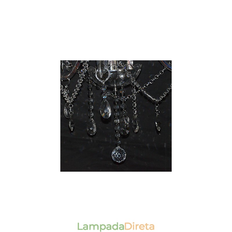 Lustre moderno esplêndido de 3 luzes com braço de cristal
