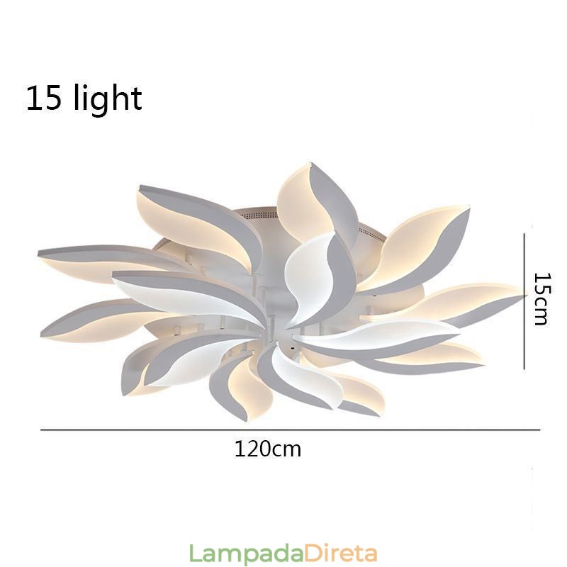Luminária de teto embutida em formato de pétala acrílica