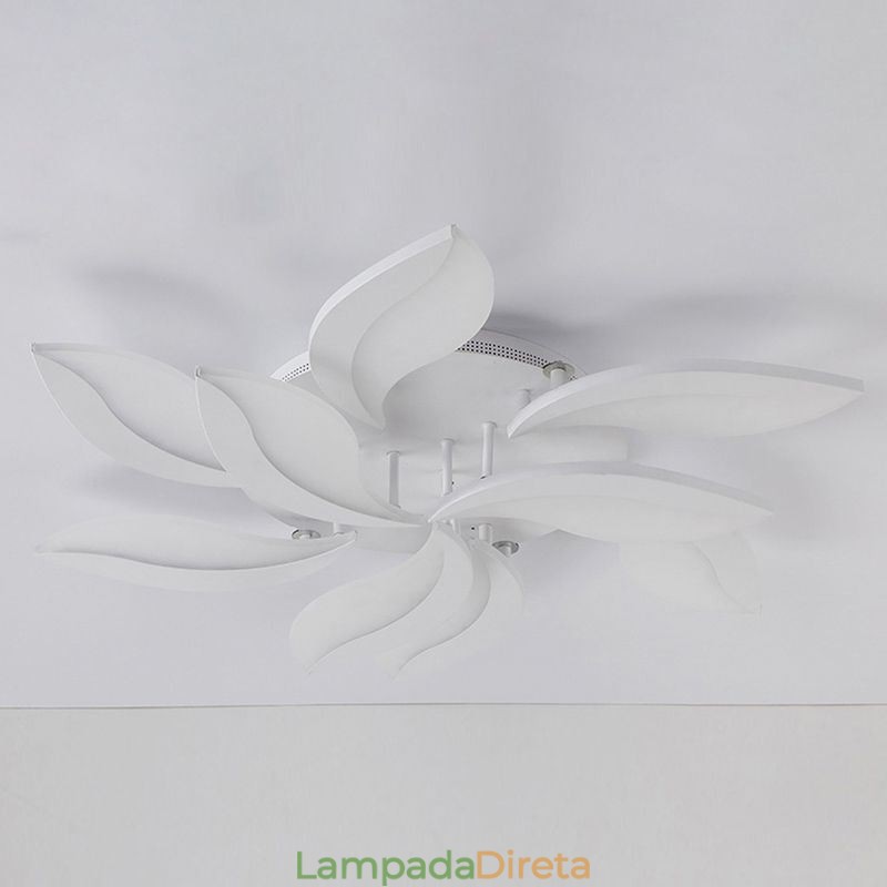 Luminária de teto embutida em formato de pétala acrílica