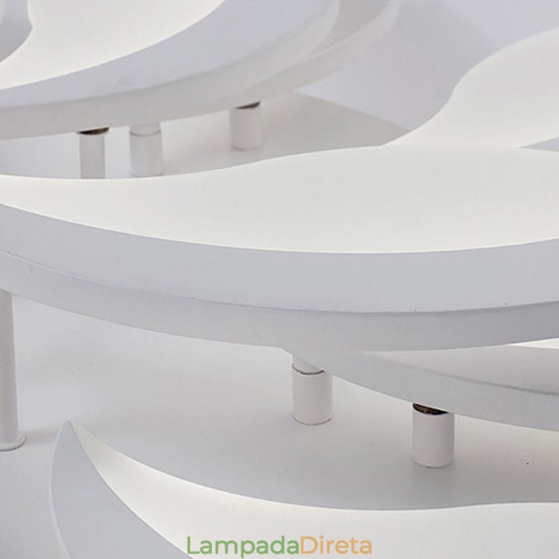 Luminária de teto embutida em formato de pétala acrílica