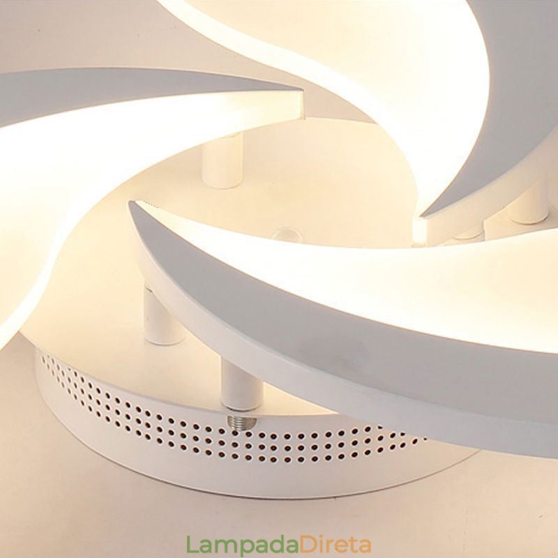 Luminária de teto embutida em formato de pétala acrílica