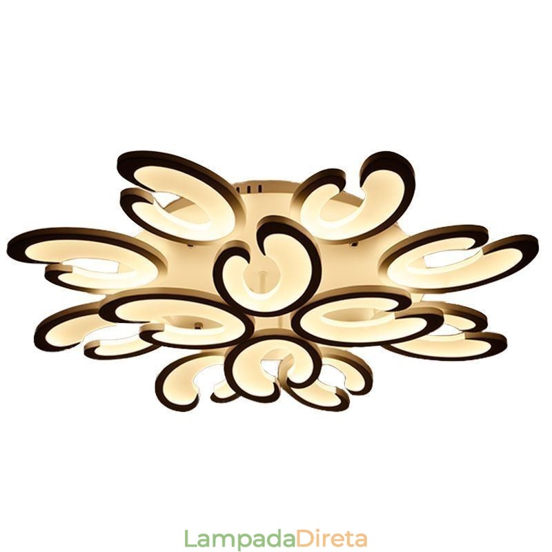 Luminária de teto embutida em formato de pétala