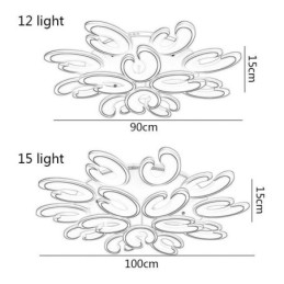 Luminária de teto embutida em formato de pétala