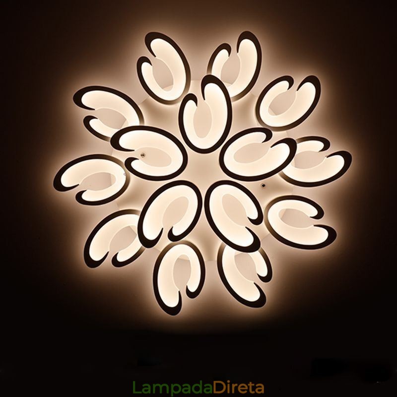 Luminária de teto embutida em formato de pétala