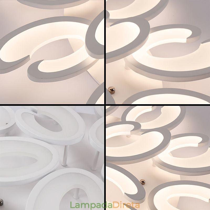Luminária de teto embutida em formato de pétala