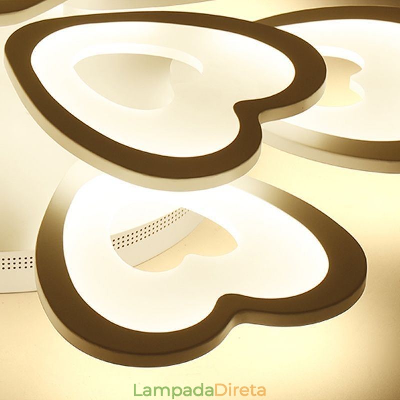 Luminária de teto em formato de pétala em formato de coração embutida