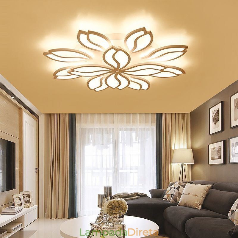 Luminária de teto embutida em forma de flor acrílica