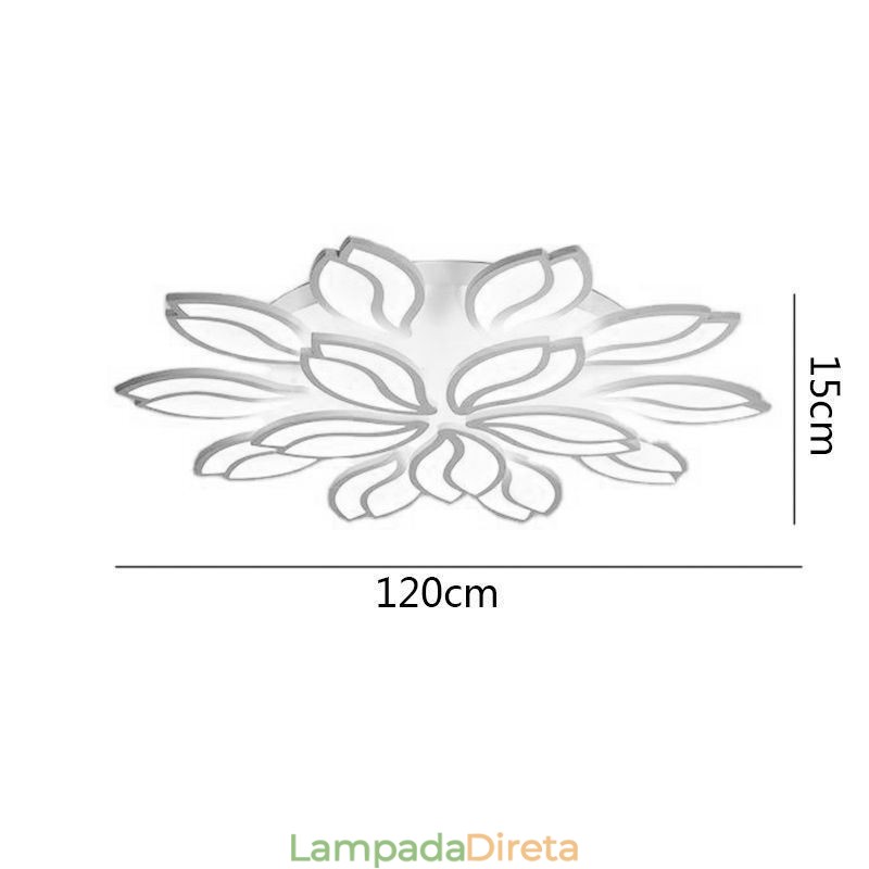Luminária de teto embutida em forma de flor acrílica
