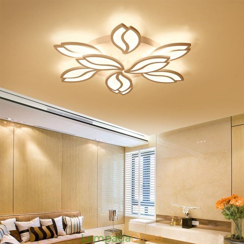 Luminária de teto embutida em forma de flor acrílica