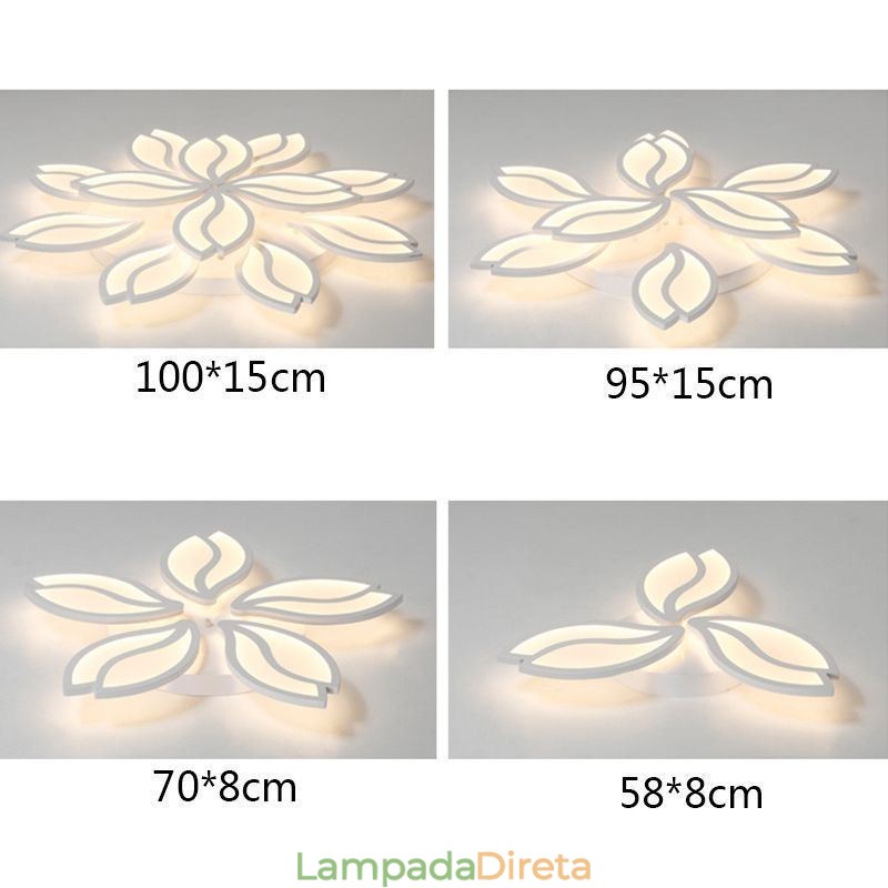 Luminária de teto embutida em forma de flor acrílica