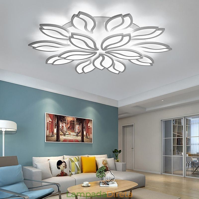 Luminária de teto embutida em forma de flor acrílica