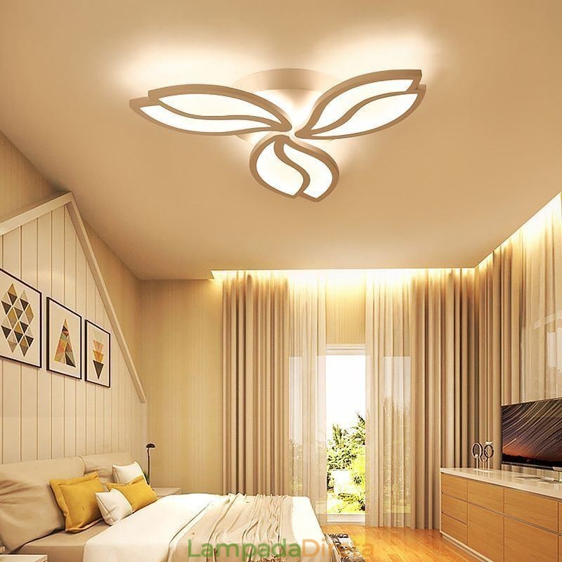 Luminária de teto embutida em forma de flor acrílica