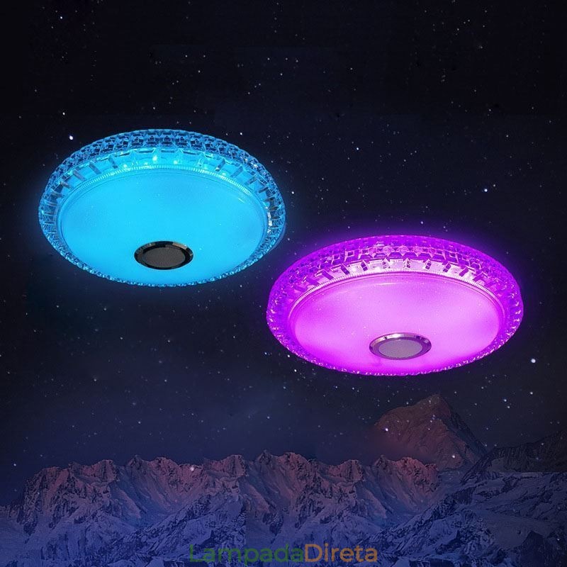 Luminária de teto embutida com controle remoto por aplicativo Bluetooth Music Speaker Light