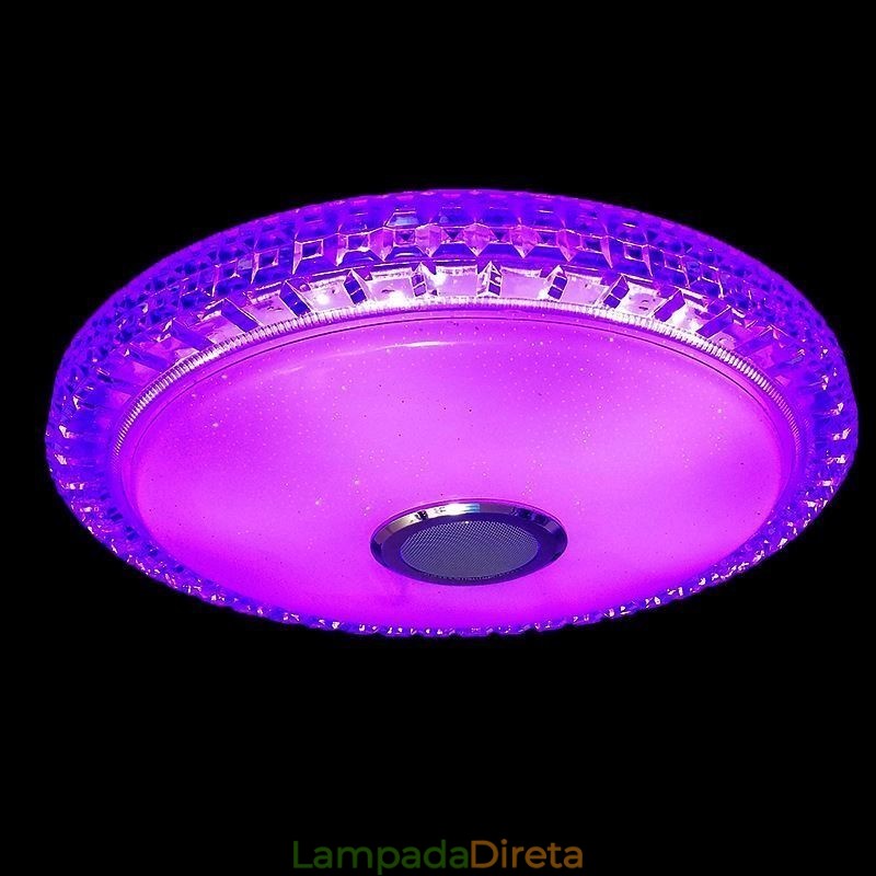 Luminária de teto embutida com controle remoto por aplicativo Bluetooth Music Speaker Light