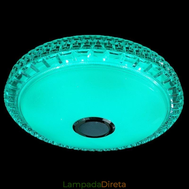 Luminária de teto embutida com controle remoto por aplicativo Bluetooth Music Speaker Light