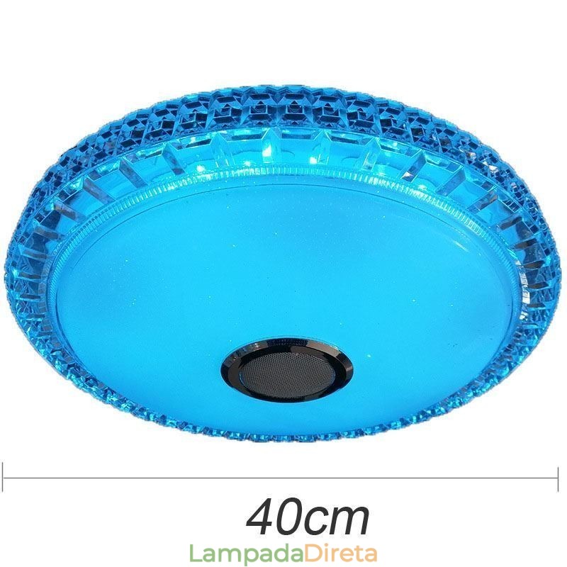 Luminária de teto embutida com controle remoto por aplicativo Bluetooth Music Speaker Light