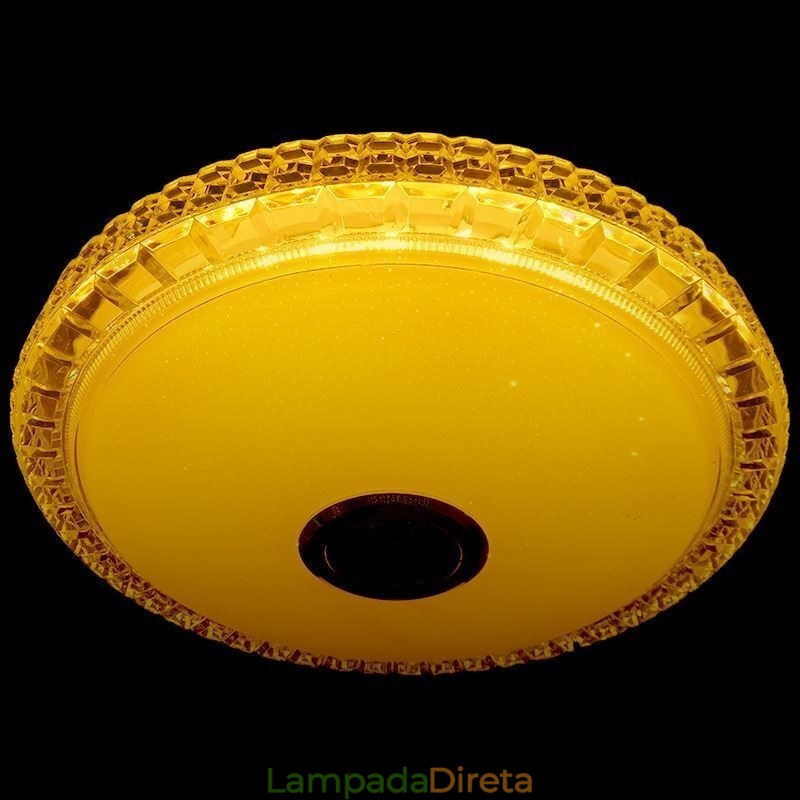Luminária de teto embutida com controle remoto por aplicativo Bluetooth Music Speaker Light