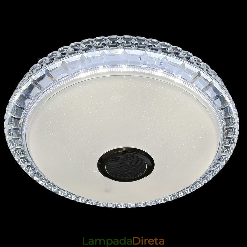 Luminária de teto embutida com controle remoto por aplicativo Bluetooth Music Speaker Light