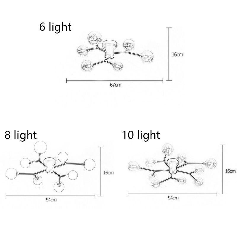 Luminária de teto Magic Bean de montagem embutida em bola de vidro