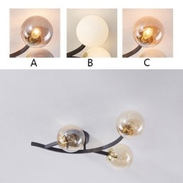 Luminária de teto de globo de vidro embutida moderna e minimalista