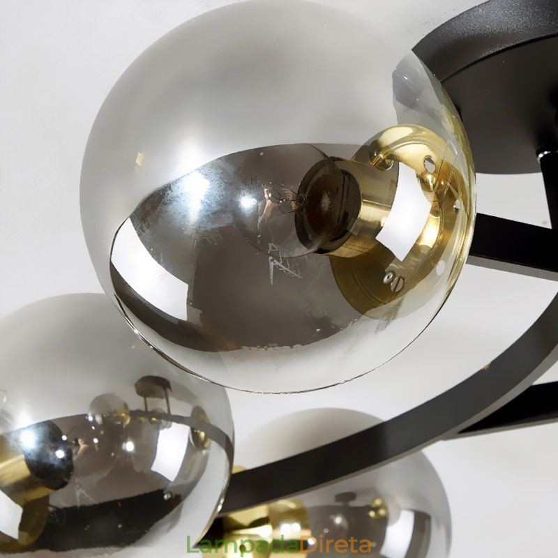 Luminária de teto de globo de vidro embutida moderna e minimalista