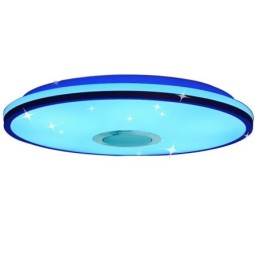 Luminária de teto colorida embutida com função de temporização de alto-falante musical Bluetooth
