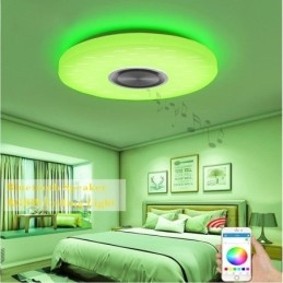 Luminária decorativa embutida com controle remoto por aplicativo, lâmpada com alto-falante musical Bluetooth