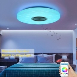 Luminária decorativa embutida com controle remoto por aplicativo, lâmpada com alto-falante musical Bluetooth